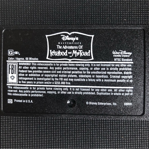 VHS Disney’s Masterpiece The Adventures of Ichabod and Mr. Toad 50th Anniversary - Picture 5 of 7